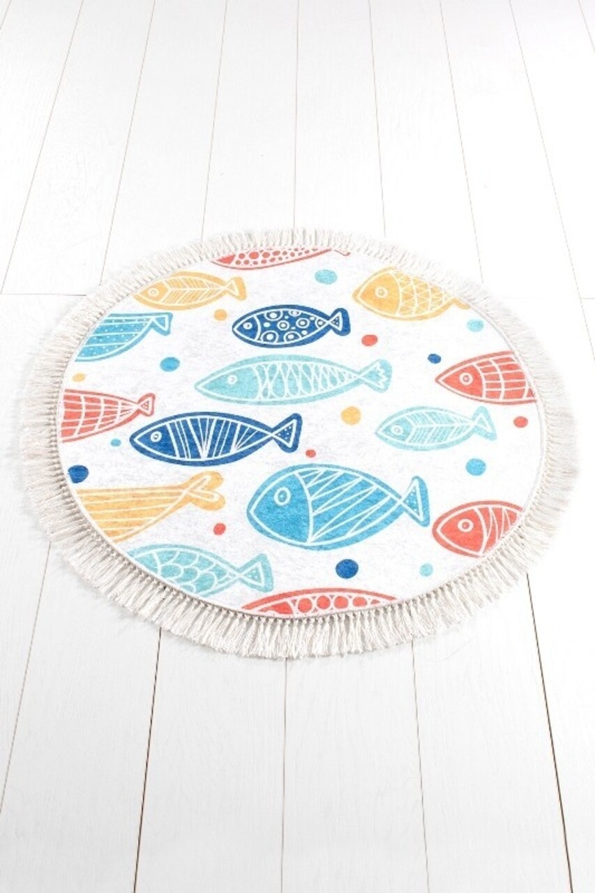 Covoras de baie, Chilai, Fish DJT - Colourful, multicolor - imagine 6